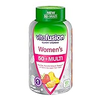 Vitafusion Omega-3 Heart Health Gummy Vitamins with Women's 50+ Multivitamin Gummies, 120 and 60 Count