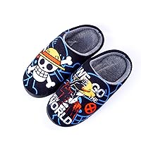Anime One Piece Fuzzy Slippers with Rubber Sole House Slippers Plush Shoes