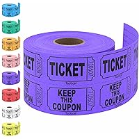 Tacticai 500 Raffle Tickets, Purple (8 Color Selection), Double Roll, Ticket for Events, Entry, Class Reward, Fundraiser & Prizes