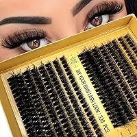 280 Bundles 50D/60D/80D/100D/110D/150D Mink Eyelashes 0.05mm/0.07mm Thin Eyelash extension 3D Russia Volume Individual Eyelash Cluster Makeup (Gold Box 60D+100D D Curl-0.07MM-MIX)