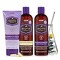 HASK Biotin Boost Clay Hair Mask and Shampoo Conditioner set for all hair types, color safe, gluten-free, sulfate-free and paraben-free