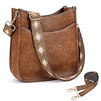 Women's Shoulder Handbags Trendy Vegan Leather Hobo Crossbody Bag Shoulder Purse For Women with 2PCS Adjustable Strap