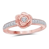 Princess Cut Simulated White Diamond 14k Rose Gold Finish Engagement Wedding Bridal Ring Set