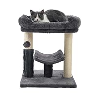 cat Tree Tower,cat Scratching Post for Indoor Cats,Featuring with Super Cozy Perch,Cat Self Groomer and Interactive Dangling Ball Great for Kittens and Cats