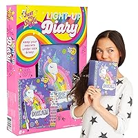 Light Up Diary, Personalized Journal With Lock and Key, Great Gift For Girls & Tweens, Perfect for Summer Camp or Sleep-Away Camp, Gel Pen Diary For Kids Ages 6, 7, 8, 9(Packaging May Vary)