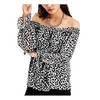 Womens Print Off The Shoulder Blouse