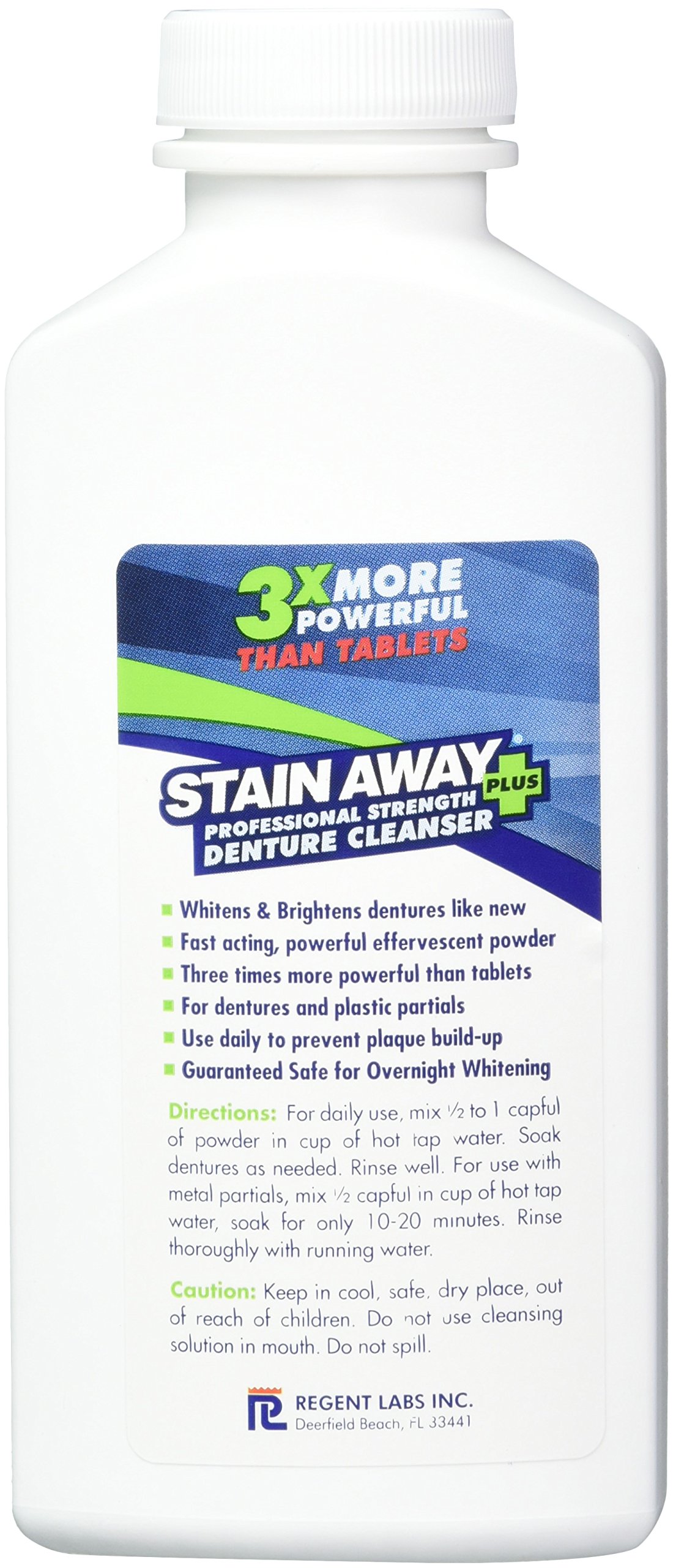 Stain Away Plus Denture Cleanser 8.1 oz bottle (Pack of 2)