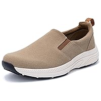 Men Walking Shoes with Arch Support Slip On Orthotic Loafers for Plantar Fasciitis Lightweight Wide Boat Shoes