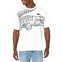 Lacoste Contemporary Collection's Men's Short Sleeve Loose Fit Large Croc Graphic Tee Shirt