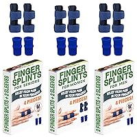 Finger Splint For Everyone - Seniors, Women, Men & Kids - 6 Splints & 6 Sleeves - Brace For Broken Finger, Trigger & Mallet Finger, Arthritis & Straightening - Middle, Ring, Index & Pinky