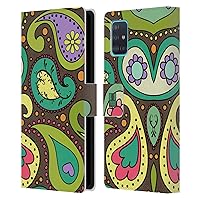 Head Case Designs Choco Paisley Patterns Leather Book Wallet Case Cover Compatible with Samsung Galaxy A51 (2019)