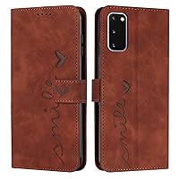 Smartphone Flip Cases Compatible With Embossed Pattern Samsung Galaxy S20 Leather Wallet Phone Case Card Slot Holder Flip Phone Case Compatible With Samsung Galaxy S20 Flip Cases ( Color : Brown )