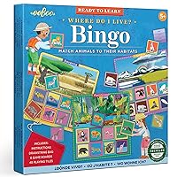 eeBoo: Ready to Learn: Where Do I Live? Bingo - Game for Kids, Match Animals to Their Habitat, Kids Ages 5+