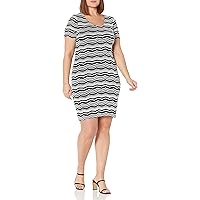 Tiana B Women's Short Sleeve Novelty Stripe Dress