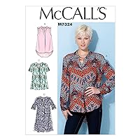 McCall's Patterns M7324 Misses' Half Placket Tops and Tunic, Size E5 (14-16-18-20-22)