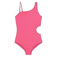 Girls Cori Beach Sport One Shoulder Side Cut Upf 50 1Pc Swimsuit