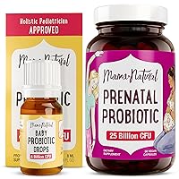 Mama Natural Baby Probiotic Drops & Prenatal Probiotic Bundle | Baby Probiotics Help with Colif Relief & Prenatal Probiotic Provides Gut Health and Immunity Support for Mom and Baby
