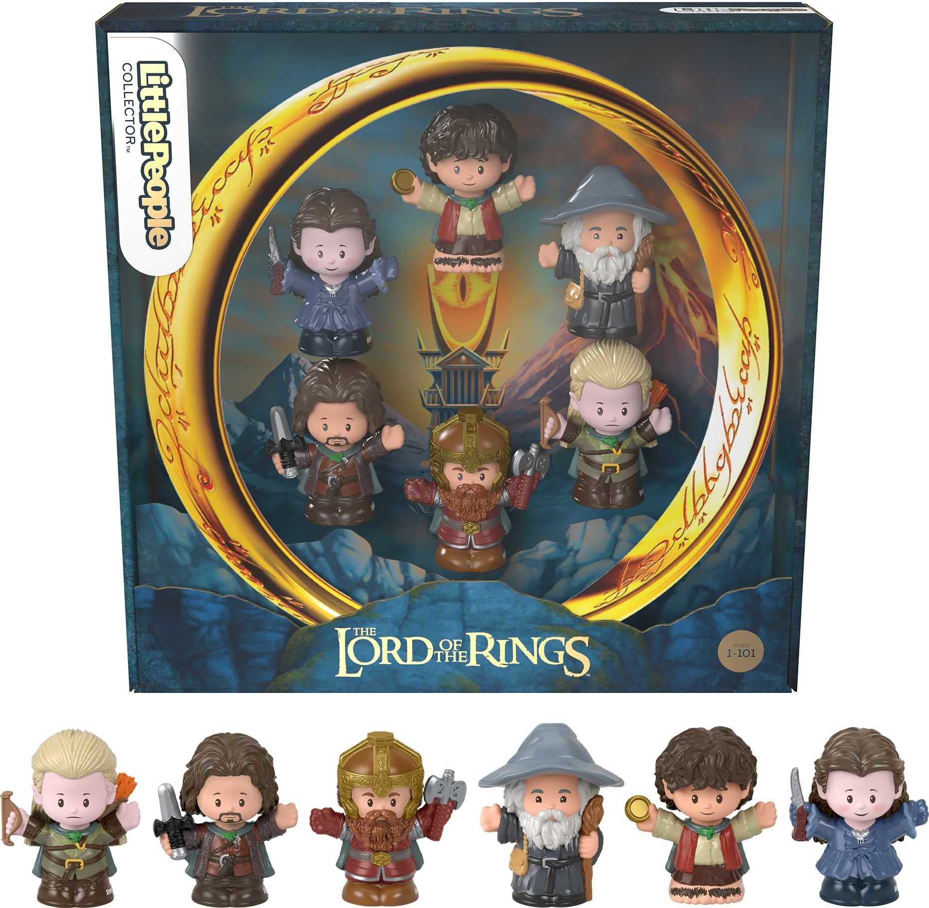 Little People Collector Lord of the Rings Special Edition Figure Set with 6 Characters in a Display Gift Package for Adults & Fans (Amazon Exclusive)