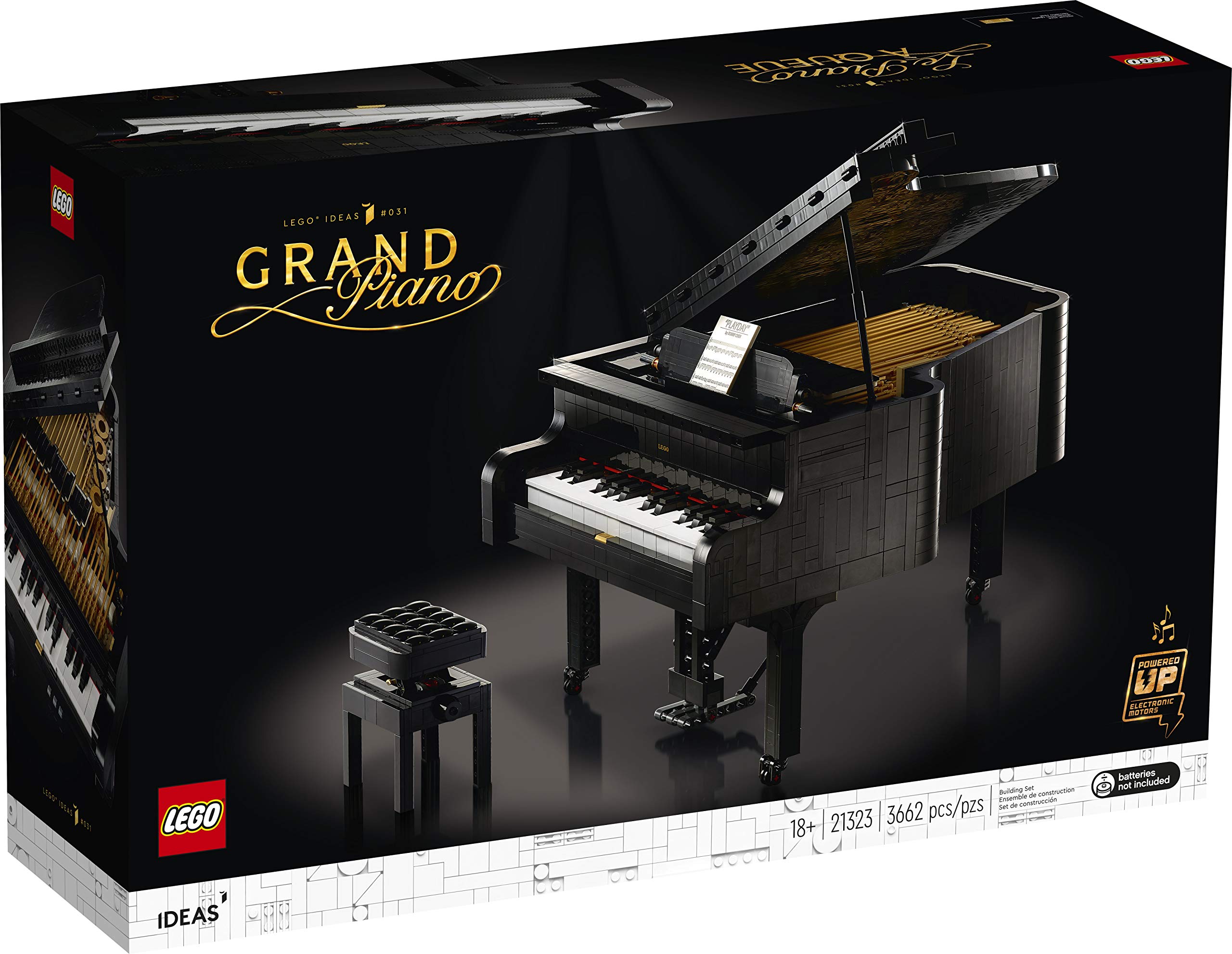 LEGO Ideas Grand Piano 21323 Model Building Set for Adults, Collectible Home Décor Kit, Gift for Music Lovers with Motor and Power Functions