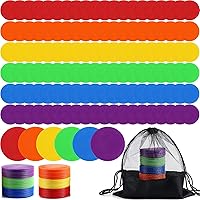 120 Pcs 4.72 Inch Poly Spot Markers for Gym Floor Poly Dots Vinyl Floor Markers Non Slip Flat Cones Poly Spots for Gym Floor Soccer Basketball Speed Agility Training Classroom Org