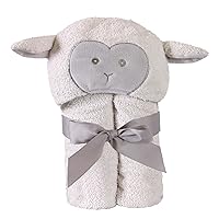 Terry Plush Hooded Bath Towel, Lamb, 0-24 Months