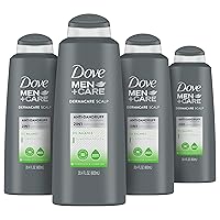 DOVE MEN + CARE 2-in-1 Anti-Dandruff Shampoo and Conditioner Oil Balance 4 Count For Oily Hair Care With Hydrolock Complex 20.4 oz,White