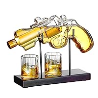 Gifts for Men Dad, Kollea 9 Oz Whiskey Gun Decanter Set with Glasses, Unique Dad Birthday Gift Ideas from Daughter Son, Retirement Bar Stuff Gift for Father Him Brother,Cool Dispenser for Liquor Vodka
