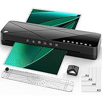 Laminator Machine A3 Laminating Machine - Hot and Cold Thermal Laminator 13 Inches with Laminating Sheets, 5-in-1 Lamination Machine with 6 Laminating Modes and Auto-Off for Home Office School