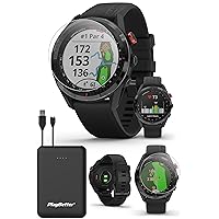 Garmin Approach S62 (Black) Premium Golf GPS Watch Bundle - Built-in Virtual Caddie, Mapping & Full Color Screen - Includes PlayBetter Screen Protectors & Portable Charger