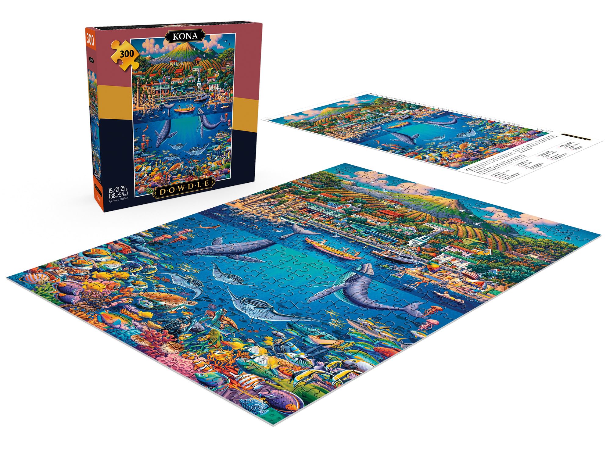 Buffalo Games - Dowdle - Kona - 300 Large Piece Jigsaw Puzzle for Adults Challenging Puzzle Perfect for Game Nights - Finished Size 21.25 x 15.00