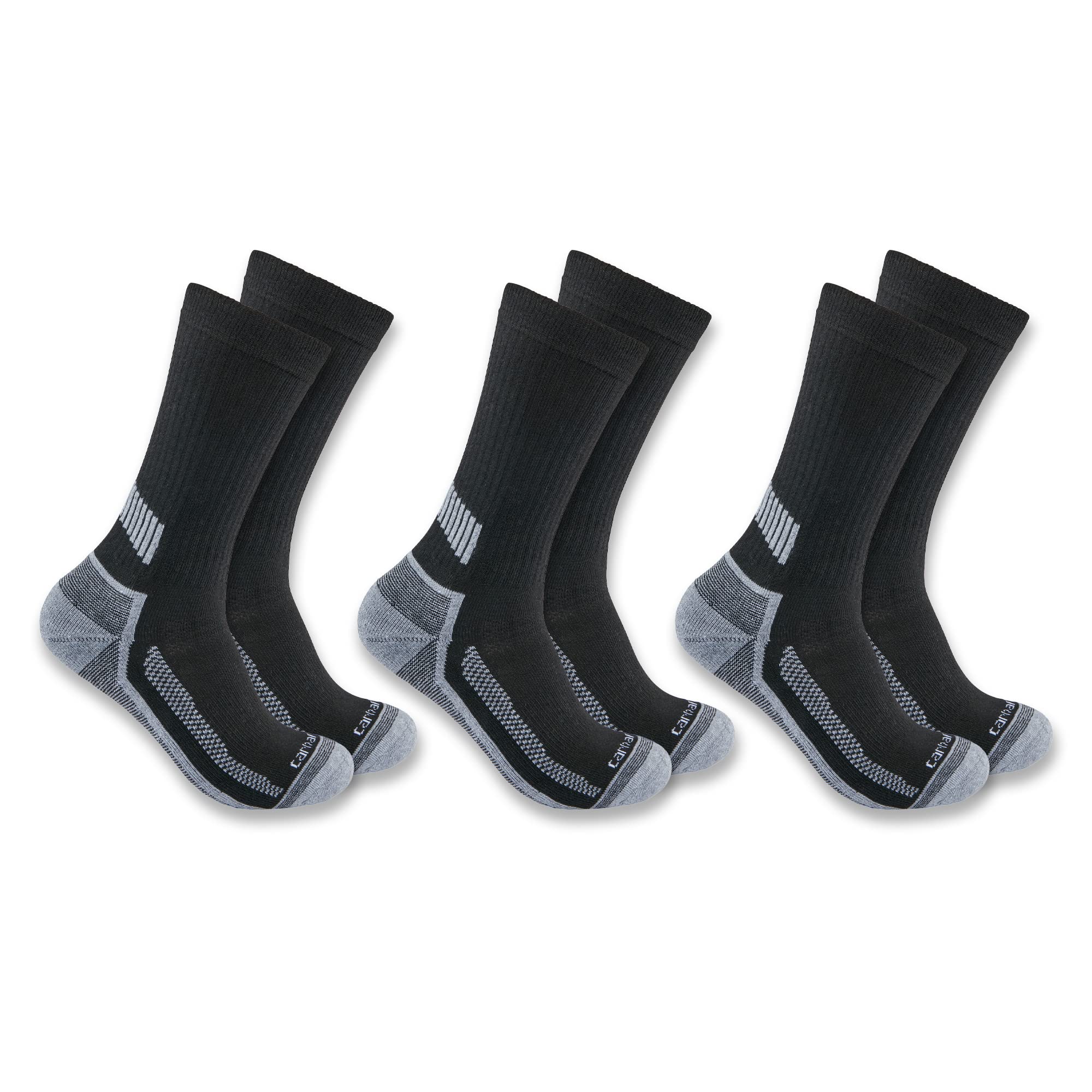 Carhartt mens Men's Force Performance Work Socks 3 Pair Pack