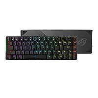ASUS ROG Falchion 65% wireless mechanical gaming keyboard with 68 keys, wireless Aura Sync lighting, interactive touch panel, keyboard cover case, ROG NX Switches, and up to 450-hour battery life
