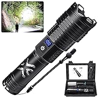 Rechargeable Flashlights High Lumens, 900000 Lumens Powerful Flashlight, IPX6 Waterproof, 5 Lighting Modes Super Bright LED Flash Light for Camping, Hiking, Outdoor Activities