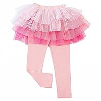 Little Girls Footless Leggings with Tutu Ruffle Twinkle Star Skirt Stretchy Cotton Pantskirt