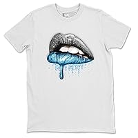 Dripping Lips 700 Bright Cyan Black Design Printed Sneaker Matching Shirt