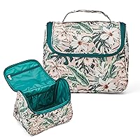 Conair Travel Makeup Bag, Large Toiletry and Cosmetic Bag with Internal Organizer, Perfect for Weekend Getaways or Long Vacations, Weekender Shape in Tropical Print