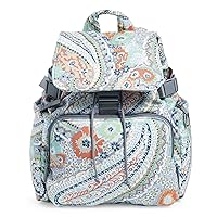 Vera Bradley Women's Cotton Utility Backpack, Citrus Paisley - Recycled Cotton, One Size