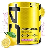 Cellucor C4 Original Pre Workout Powder Pink Lemonade Vitamin C for Immune Support Sugar Free Preworkout Energy for Men & Women 150mg Caffeine + Beta Alanine + Creatine 60 Servings