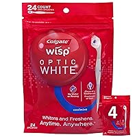 Colgate Optic White Wisp Disposable Mini Toothbrush, Cool Mint 24 Count (Pack of 4)