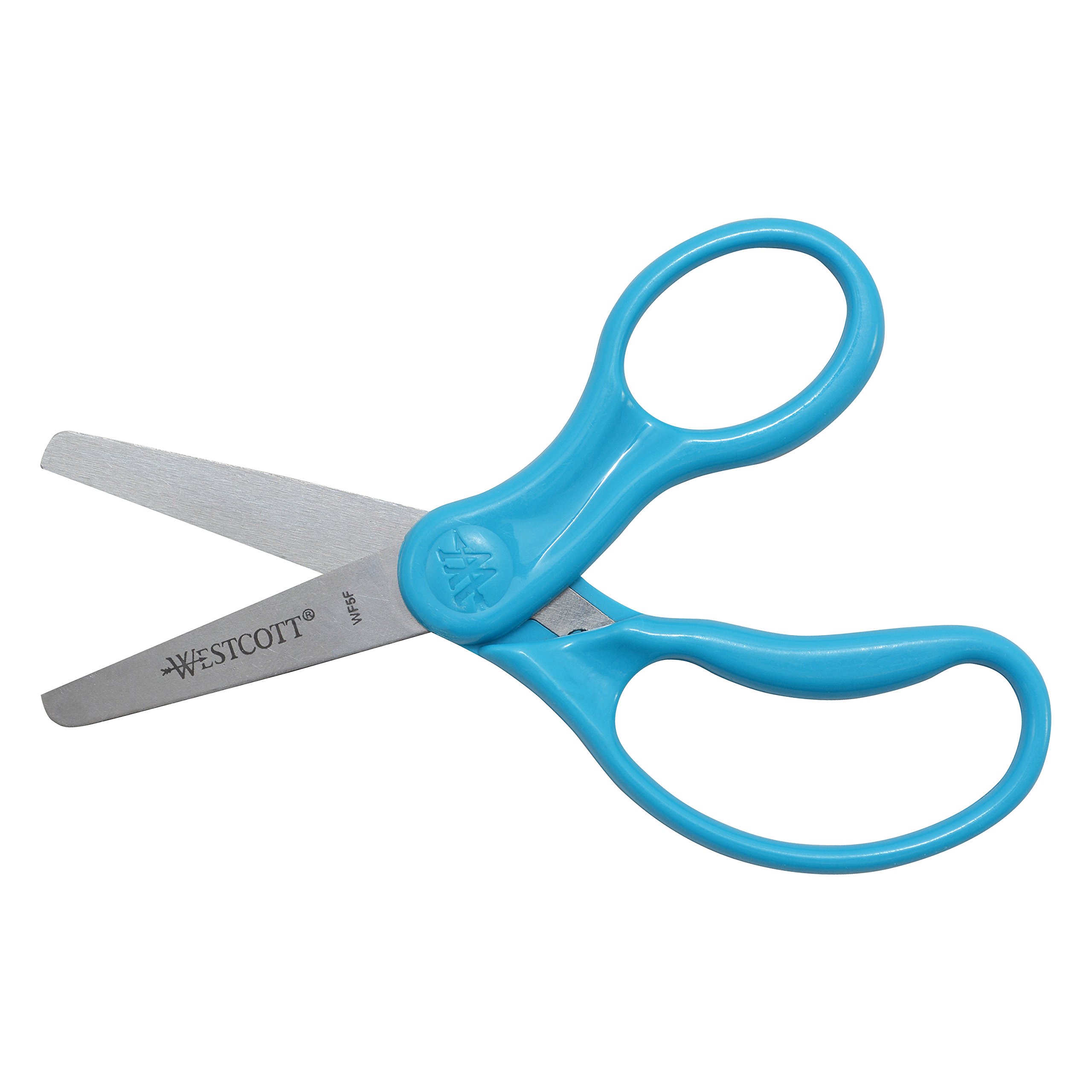 Westcott 15968 Right-Handed Scissors, Kids' Scissors, Ages 4-8, 5-Inch Blunt Tip, Blue