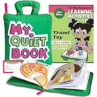 My Quiet Book - Airplane Must Haves for Toddlers, Quiet Books for Toddlers 1-3, Montessori Busy Book for Toddlers 1-3 with 10 Learning Activities, Gifts for 1 2 3 4 Year Old Girl & Boy
