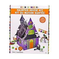 Kid Made Modern - Haunted House Kit, Spooky Halloween Craft for Kids, 100+ Pieces Haunted House Craft Kit for Kids Ages 6 7 8 9 10 11, Includes House Pieces, Spider Webs, Paints, Googly Eyes and More