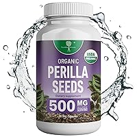 Organic Perilla Seed Extract with 9% Rosmarinic Acid - USDA Certified - Seasonal Sensitivity, Immunity Booster, Respiratory - Th2 Cytokines, Naturally Occurring Luteolin - 500mg 90 capsules