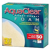 AquaClear 50 Foam Filter Inserts, Aquarium Filter Replacement Media, 3 Count (Pack of 1), A1394