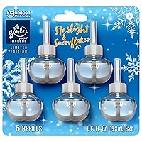 Glade PlugIns Refills Air Freshener, Scented and Essential Oils for Home and Bathroom, Starlight & Snowflakes, 3.35 Fl Oz, 5 Count