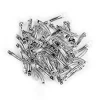 Hair Clips Silver Barrette Tic Tac Clip for Women (Pack of 50) (8 cm)