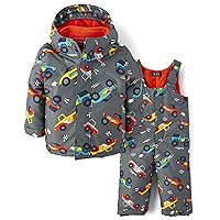 The Children's Place Baby Boy's and Toddler 2 Piece Set Snowsuit, Jacket and Bib Overall Pant