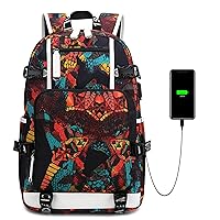 KEBEIXUAN Backpack for Boys Bookbags Teens Lightweight Middle High School College with Laptop Compartment USB Charging Port (Red)