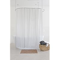 Splash Home PEVA 4 Gauge Motto Curtain Design for Bathroom Shower and Bathtubs, Free of PVC, Chlorine and Chemical Smell, 100% Waterproof, 70 x 72 Inch, White