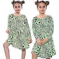 Kids Girls Swing Dresses Spicy Tartan Dog Tooth Print Fashion Dresses 3-13 Years